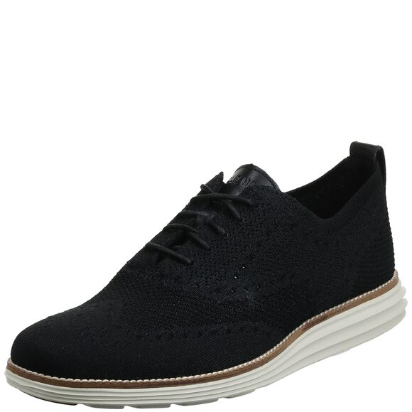 Cole Haan Men's Original Grand Knit Wing TIP II Sneaker Black/Ivory 10.5 M US